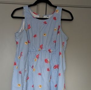 Striped and floral maternity dress